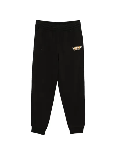 Ea7 Logo-patch Track Pants In Black
