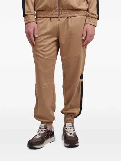 Ea7 Logo-patch Track Pants In Brown