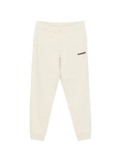 Ea7 Logo-patch Track Pants In Neutral