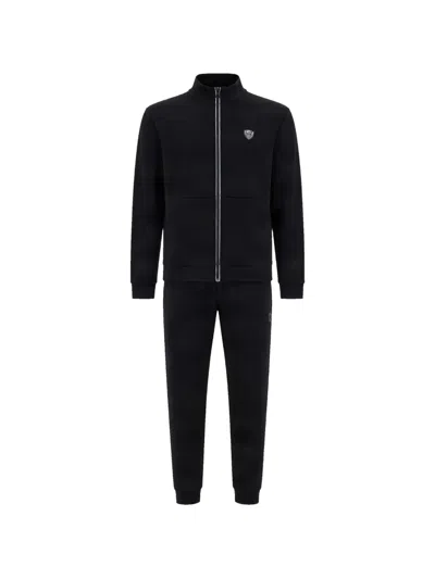 Ea7 Logo-patch Tracksuit In Black
