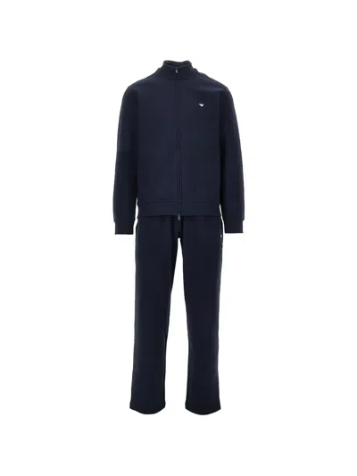 Ea7 Logo-patch Tracksuit In Blue