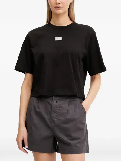 Ea7 Logo-patch T-shirt In Black