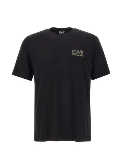Ea7 Logo-patch T-shirt In Black