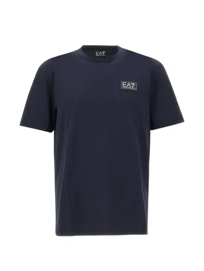 Ea7 Logo-patch T-shirt In Blue