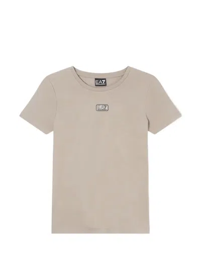 Ea7 Logo-patch T-shirt In Neutral