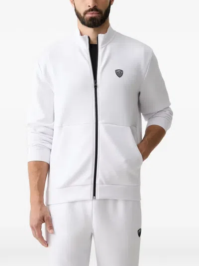 Ea7 Logo-patch Zip-up Tracksuit In White
