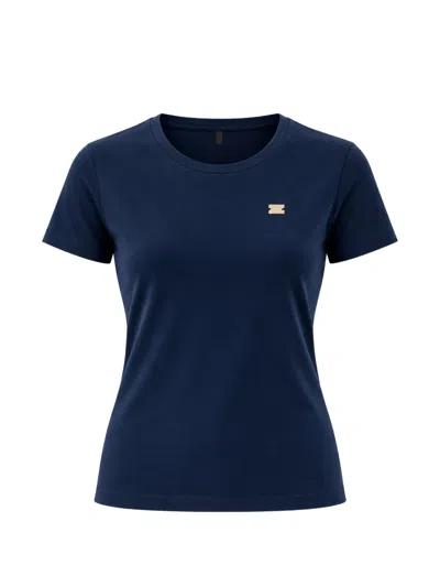 Ea7 Logo-plaque Short-sleeve T-shirt In Blue