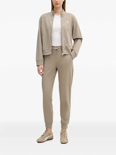 Ea7 Logo-plaque Tracksuit In Neutral