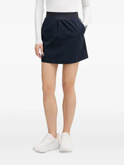 Ea7 Logo-print Active Mini Skirt In Blue