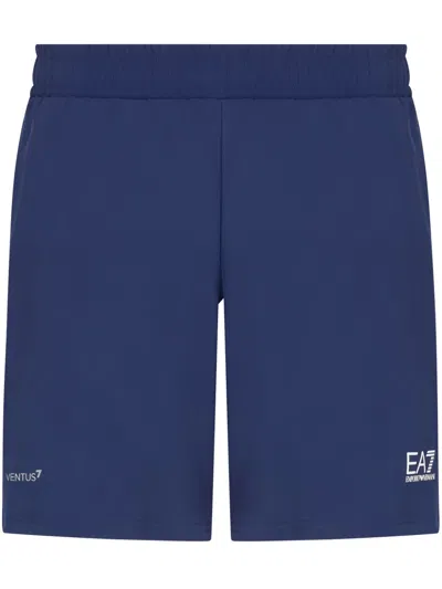 Ea7 Logo-print Bermuda Shorts In Blue