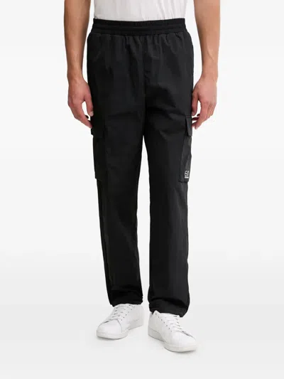Ea7 Logo-print Cargo Pants In Black