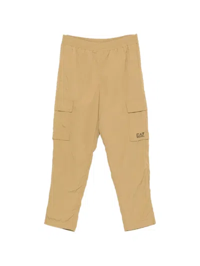 Ea7 Logo-print Cargo Pants In Yellow