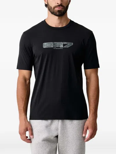 Ea7 Logo-print Cotton T-shirt In Animal Print
