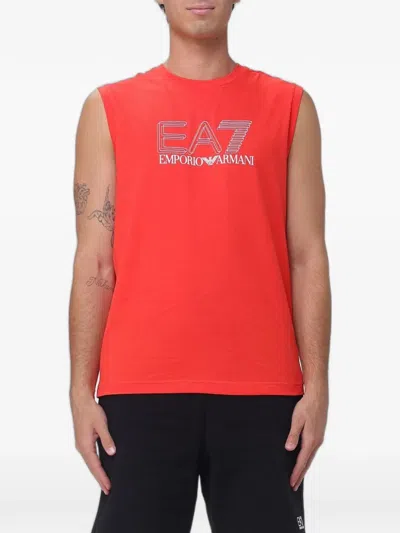 Ea7 Logo-print Cotton Vest In Multi