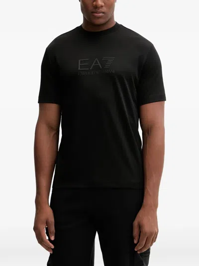 Ea7 Logo-print Crew-neck T-shirt In Black