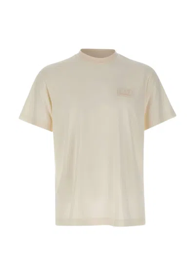 Ea7 Logo-print Crew-neck T-shirt In Neutral