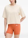Ea7 Logo-print Cropped T-shirt In Neutral
