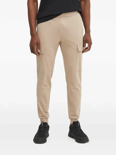 Ea7 Logo-print Cuffed Cargo Pants In Neutral