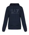 Ea7 Logo-print Drawstring Hoodie In Black