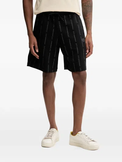 Ea7 Logo-print Drawstring Shorts In Black