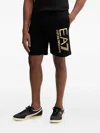 Ea7 Logo-print Drawstring Shorts In Black