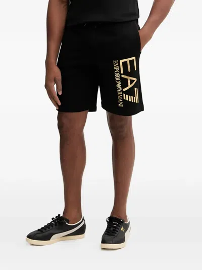 EA7 LOGO-PRINT DRAWSTRING SHORTS