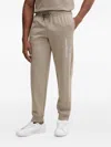 Ea7 Logo-print Drawstring Track Pants In Neutral
