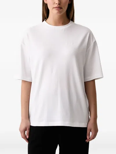 Ea7 Logo-print Drop-shoulder T-shirt In White