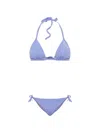 Ea7 Logo-print Halterneck Bikini In Blue