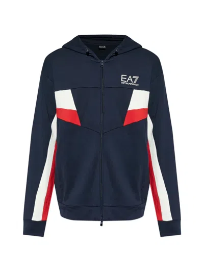 Ea7 Logo-print Hoodie In Multi