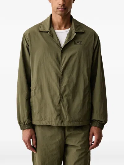 Ea7 Logo-print Jacket In Purple