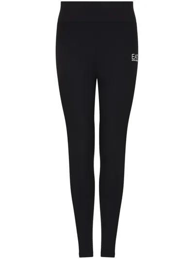 Ea7 Logo-print Leggings In Black