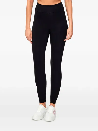 Ea7 Logo-print Leggings In Black