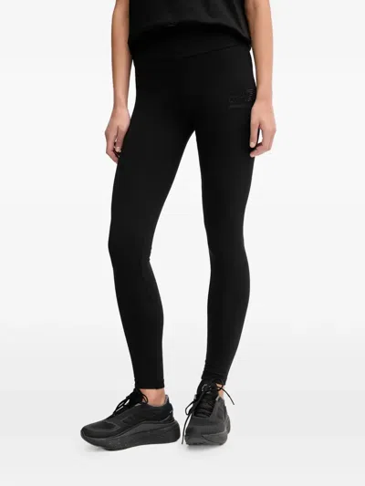 Ea7 Logo-print Leggings In Black