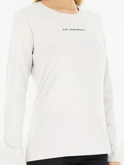 Ea7 Logo-print Long-sleeve T-shirt In White