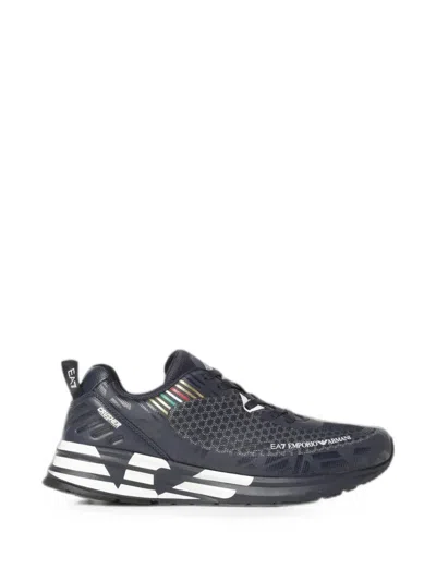Ea7 Logo-print Low-top Sneakers In Blue