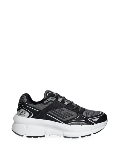 Ea7 Logo-print Mesh Sneakers In Multi