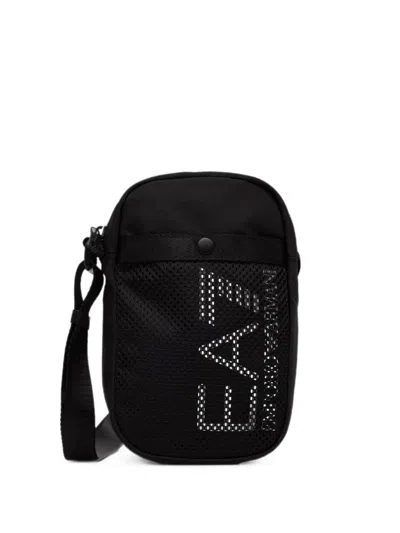 Ea7 Logo-print Mesh-panel Belt Bag In Neutral