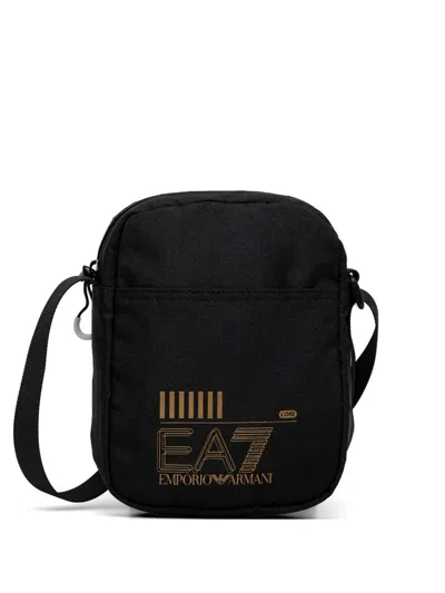 Ea7 Logo-print Messenger Bag In Black