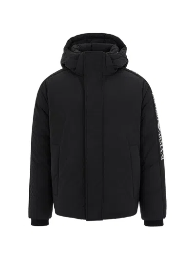 Ea7 Logo-print Padded Jacket In Black
