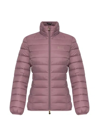 Ea7 Logo-print Padded Jacket In Purple