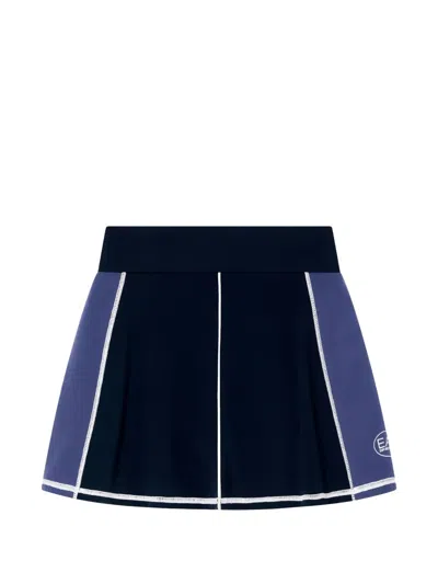 Ea7 Logo-print Panelled Mini Skirt In Blue