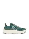 Ea7 Wave Pattern Running Sneakers With Reflective Details In Green