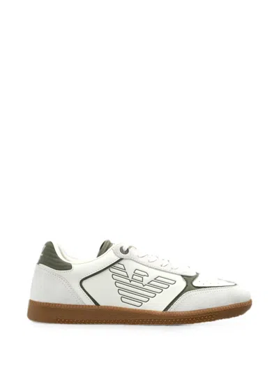Ea7 Logo-print Panelled Sneakers In White