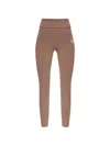 Ea7 Logo-print Performance Leggings In Brown
