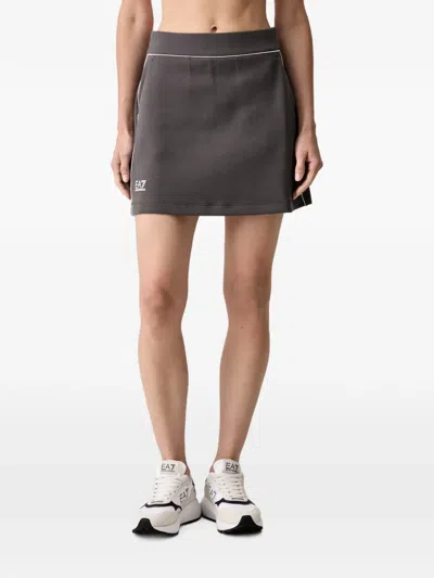 Ea7 Logo-print Piped Skorts In Purple