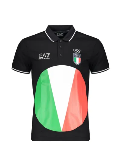 Ea7 Logo-print Polo Shirt In Animal Print