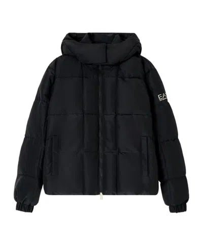 Ea7 Logo-print Puffer Jacket In Black