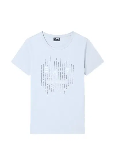 Ea7 Logo-print Sequin-embellished T-shirt In Blue