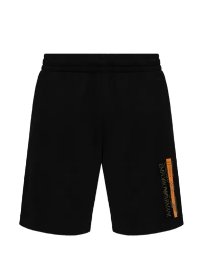 Ea7 Logo-print Shorts In Black